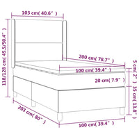 Thumbnail for Boxspringbett mit Matratze & LED Schwarz 100x200 cm Samt
