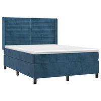 Thumbnail for Boxspringbett mit Matratze & LED Dunkelblau 140x190 cm Samt