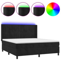 Thumbnail for Boxspringbett mit Matratze & LED Schwarz 180x200 cm Samt