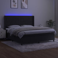 Thumbnail for Boxspringbett mit Matratze & LED Schwarz 180x200 cm Samt