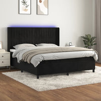 Thumbnail for Boxspringbett mit Matratze & LED Schwarz 180x200 cm Samt