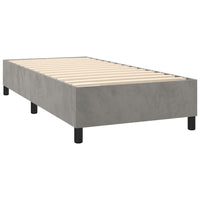Thumbnail for Boxspringbett mit Matratze & LED Hellgrau 80x200 cm Samt