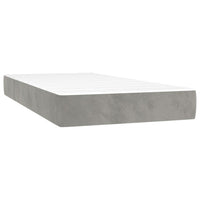 Thumbnail for Boxspringbett mit Matratze & LED Hellgrau 90x190 cm Samt
