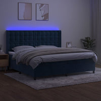 Thumbnail for Boxspringbett mit Matratze & LED Dunkelblau 200x200 cm Samt