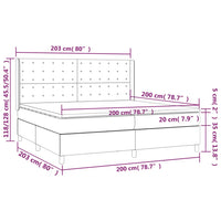 Thumbnail for Boxspringbett mit Matratze & LED Dunkelblau 200x200 cm Samt