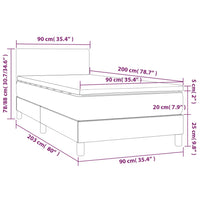 Thumbnail for Boxspringbett mit Matratze & LED Hellgrau 90x200 cm Stoff