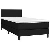 Thumbnail for Boxspringbett mit Matratze & LED Schwarz 90x200 cm Stoff