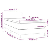 Thumbnail for Boxspringbett mit Matratze & LED Schwarz 90x200 cm Stoff