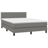 Thumbnail for Boxspringbett mit Matratze & LED Dunkelgrau 140x190 cm Stoff