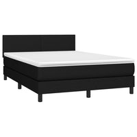 Thumbnail for Boxspringbett mit Matratze & LED Schwarz 140x190 cm Stoff