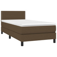 Thumbnail for Boxspringbett mit Matratze & LED Dunkelbraun 90x200 cm Stoff