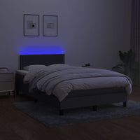 Thumbnail for Boxspringbett mit Matratze & LED Dunkelgrau 120x200 cm Stoff