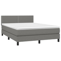 Thumbnail for Boxspringbett mit Matratze & LED Dunkelgrau 140x190 cm Stoff