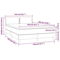 Thumbnail for Boxspringbett mit Matratze & LED Dunkelgrau 140x190 cm Stoff