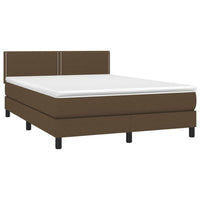 Thumbnail for Boxspringbett mit Matratze & LED Dunkelbraun 140x200 cm Stoff