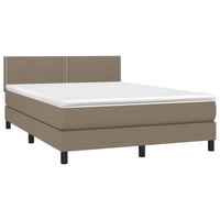 Thumbnail for Boxspringbett mit Matratze & LED Taupe 140x200 cm Stoff