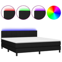 Thumbnail for Boxspringbett mit Matratze & LED Schwarz 160x200 cm Stoff