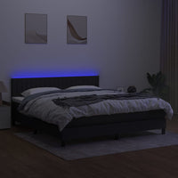 Thumbnail for Boxspringbett mit Matratze & LED Schwarz 160x200 cm Stoff