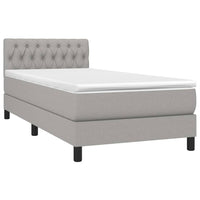 Thumbnail for Boxspringbett mit Matratze & LED Hellgrau 100x200 cm Stoff
