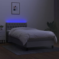 Thumbnail for Boxspringbett mit Matratze & LED Hellgrau 100x200 cm Stoff