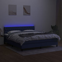 Thumbnail for Boxspringbett mit Matratze & LED Blau 180x200 cm Stoff