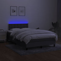 Thumbnail for Boxspringbett mit Matratze & LED Dunkelgrau 120x200 cm Stoff