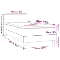 Thumbnail for Boxspringbett mit Matratze & LED Hellgrau 80x200 cm Stoff