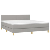 Thumbnail for Boxspringbett mit Matratze & LED Hellgrau 160x200 cm Stoff
