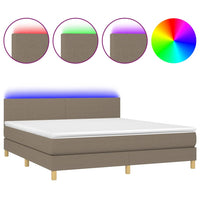 Thumbnail for Boxspringbett mit Matratze & LED Taupe 160x200 cm Stoff