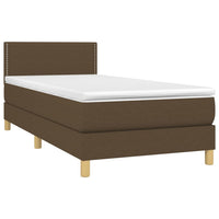 Thumbnail for Boxspringbett mit Matratze & LED Dunkelbraun 100x200 cm Stoff