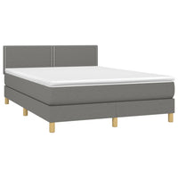 Thumbnail for Boxspringbett mit Matratze & LED Dunkelgrau 140x200 cm Stoff