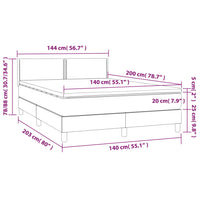 Thumbnail for Boxspringbett mit Matratze & LED Dunkelgrau 140x200 cm Stoff