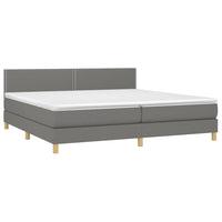 Thumbnail for Boxspringbett mit Matratze & LED Dunkelgrau 200x200 cm Stoff