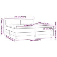 Thumbnail for Boxspringbett mit Matratze & LED Dunkelgrau 200x200 cm Stoff