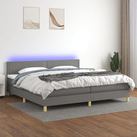 Thumbnail for Boxspringbett mit Matratze & LED Dunkelgrau 200x200 cm Stoff