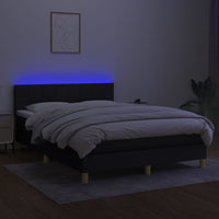 Thumbnail for Boxspringbett mit Matratze & LED Schwarz 140x190 cm Stoff