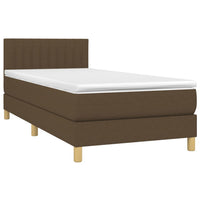 Thumbnail for Boxspringbett mit Matratze & LED Dunkelbraun 90x200 cm Stoff