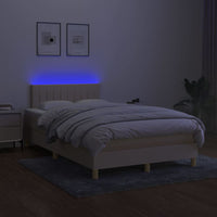 Thumbnail for Boxspringbett mit Matratze & LED Creme 120x200 cm Stoff
