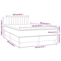 Thumbnail for Boxspringbett mit Matratze & LED Creme 120x200 cm Stoff