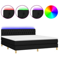 Thumbnail for Boxspringbett mit Matratze & LED Schwarz 180x200 cm Stoff