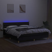 Thumbnail for Boxspringbett mit Matratze & LED Schwarz 180x200 cm Stoff