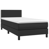 Thumbnail for Boxspringbett mit Matratze & LED Schwarz 80x200 cm Kunstleder