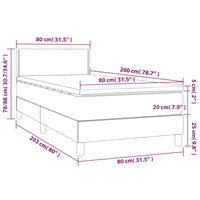 Thumbnail for Boxspringbett mit Matratze & LED Schwarz 80x200 cm Kunstleder