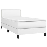 Thumbnail for Boxspringbett mit Matratze & LED Weiß 100x200 cm Kunstleder
