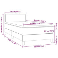 Thumbnail for Boxspringbett mit Matratze & LED Weiß 100x200 cm Kunstleder