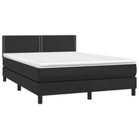 Thumbnail for Boxspringbett mit Matratze & LED Schwarz 140x190 cm Kunstleder