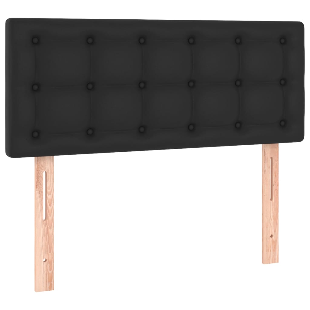 Boxspringbett mit Matratze & LED Schwarz 90x200 cm Kunstleder