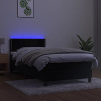 Thumbnail for Boxspringbett mit Matratze & LED Schwarz 90x190 cm Samt