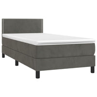 Thumbnail for Boxspringbett mit Matratze & LED Dunkelgrau 90x200 cm Samt