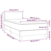 Thumbnail for Boxspringbett mit Matratze & LED Dunkelgrau 90x200 cm Samt